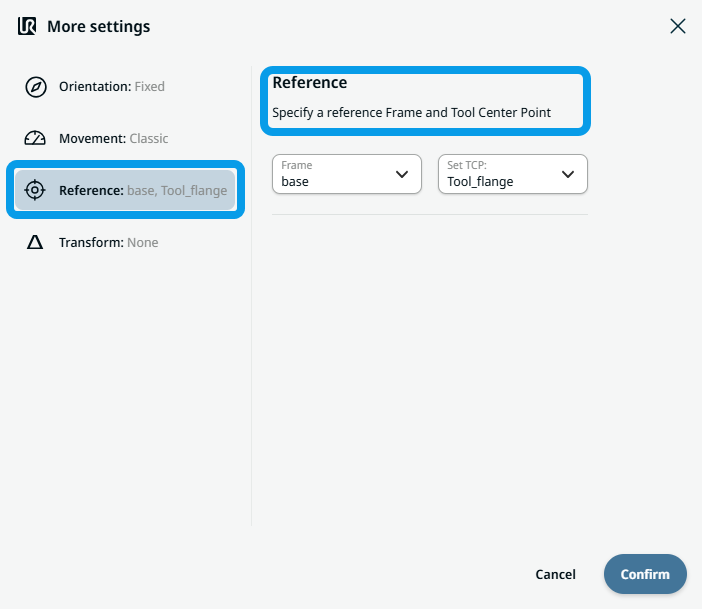 PolyScopeX-Circular Arc Move more tool reference