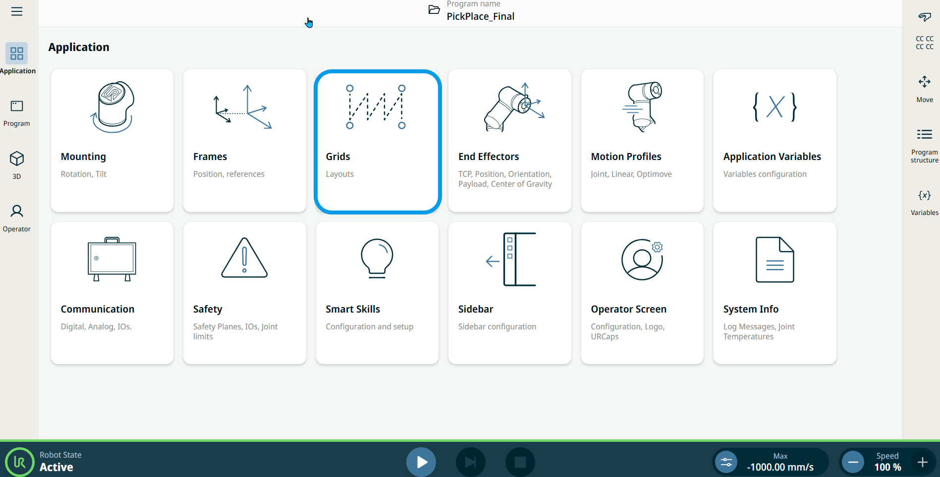 PolyScope X Application Grids