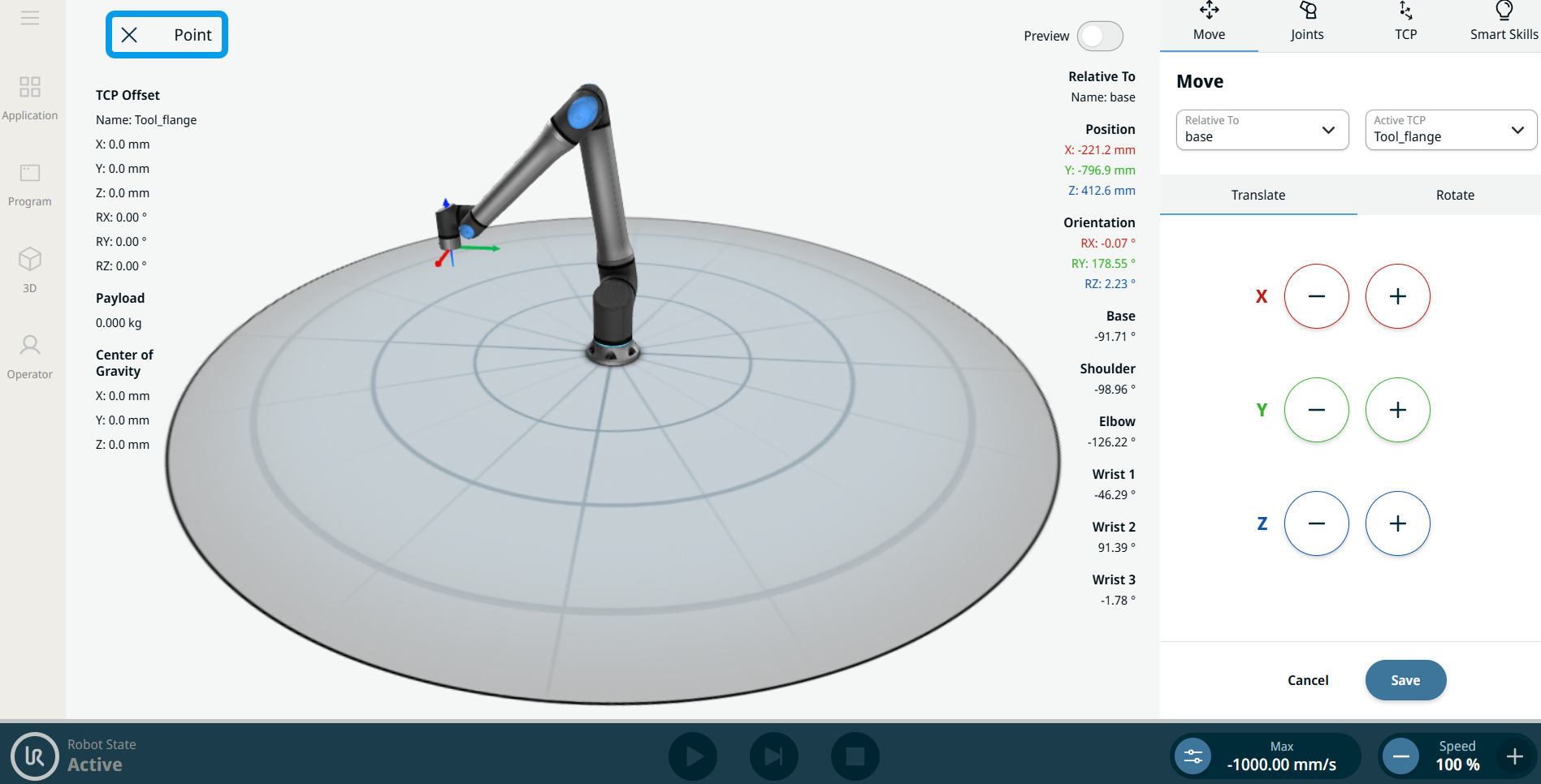 PolyScope X Robot Arm interface