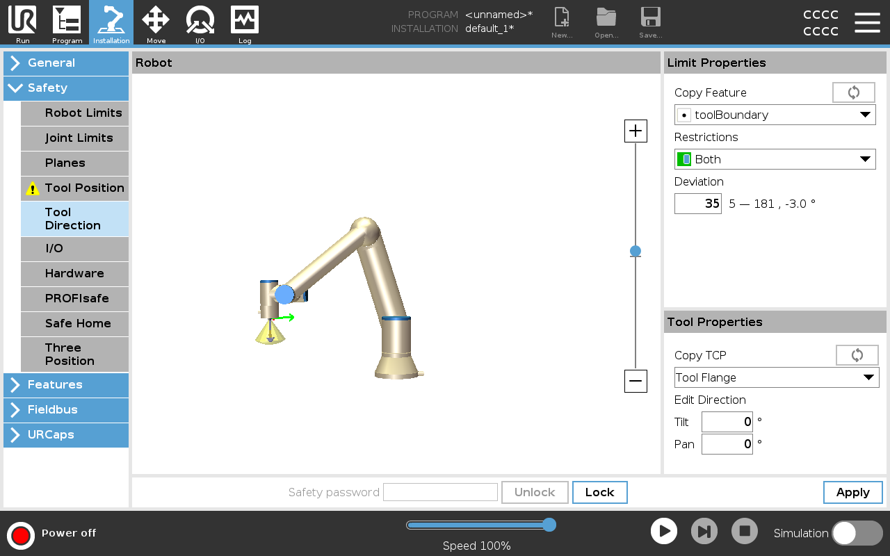 Program Robot For Direction Tool Direction Restriction