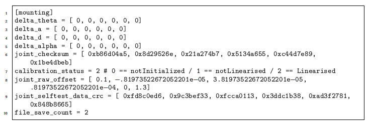 Resetting a calibration