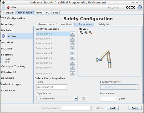 Universal Robots Setting Up Safety