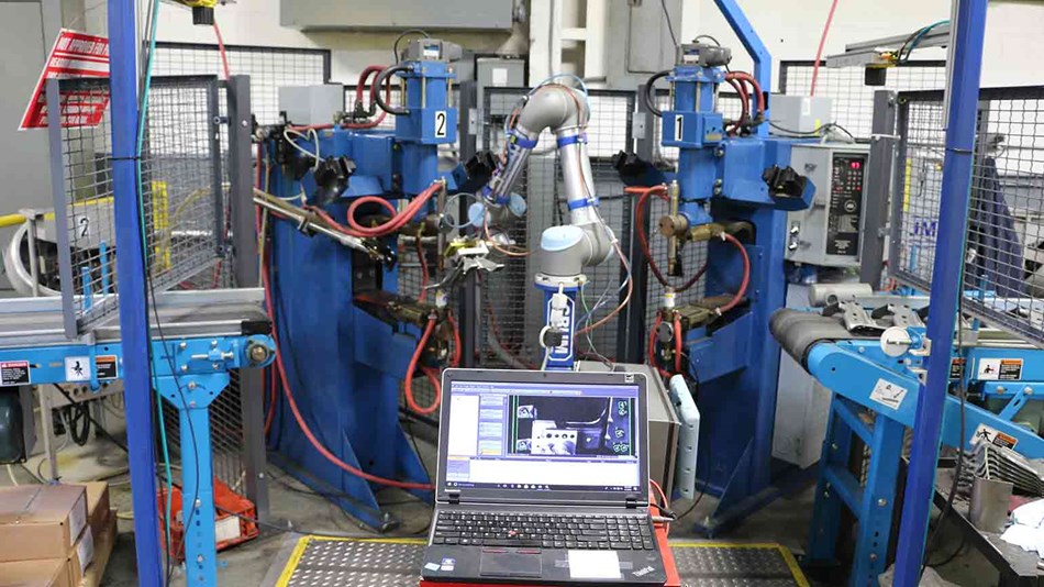 UR5 cobot handles a 52 second cycle in welding application