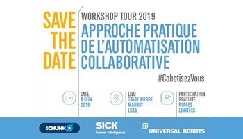 Workshop Tour 2019 fait étape dans le Nord : SCHUNK, SICK et Universal Robots continuent leur tournée pour offrir aux PME-PMI leur vision pratique de l’automatisation collaborative