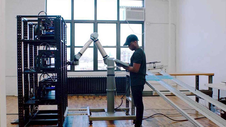 Universal Robots’ UR10 handles the “harvesting” at Voodoo manufacturing. 