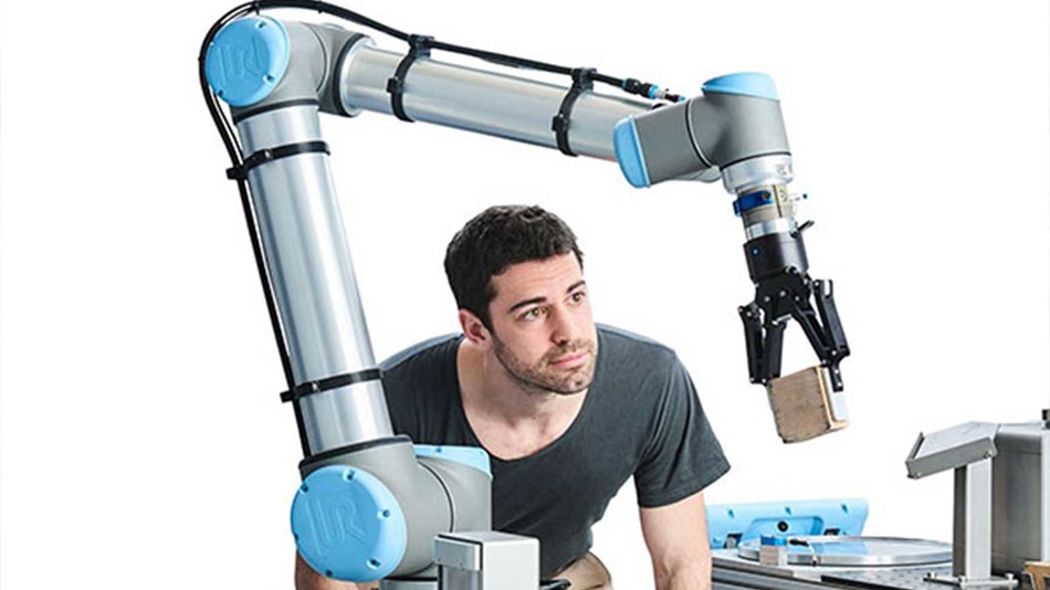 Palletizing collaborative robot from Universal Robots.