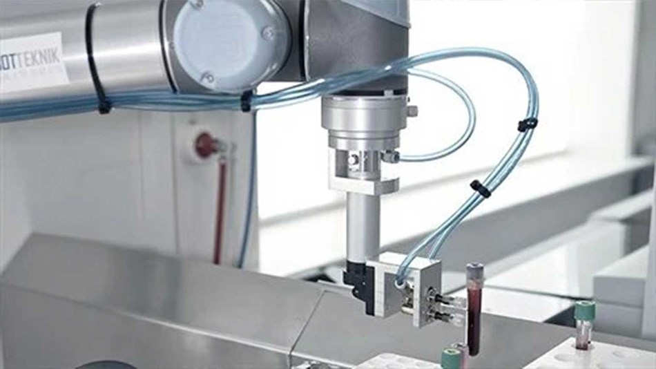 UR5 collaborative robot handles blood samples