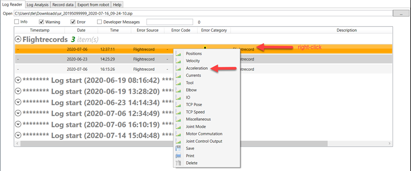 bypass Indvandring Mirakuløs Universal Robots - UR Log Viewer - Manual