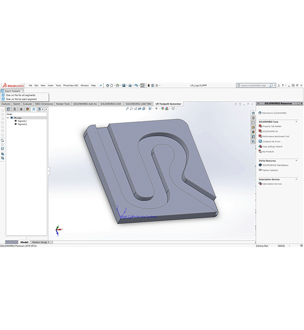 UR+ | Toolpath Generator for SOLIDWORKS