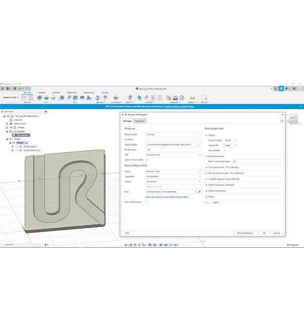 Autodesk Fusion 360 Post-processor for Universal Robots