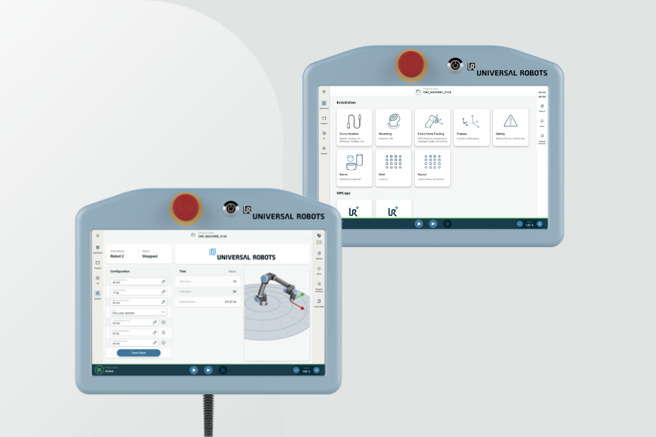 Hier sieht man das neue Software Polyscope X von Universal Robots. 