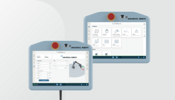 Hier sieht man das neue Software Polyscope X von Universal Robots. 