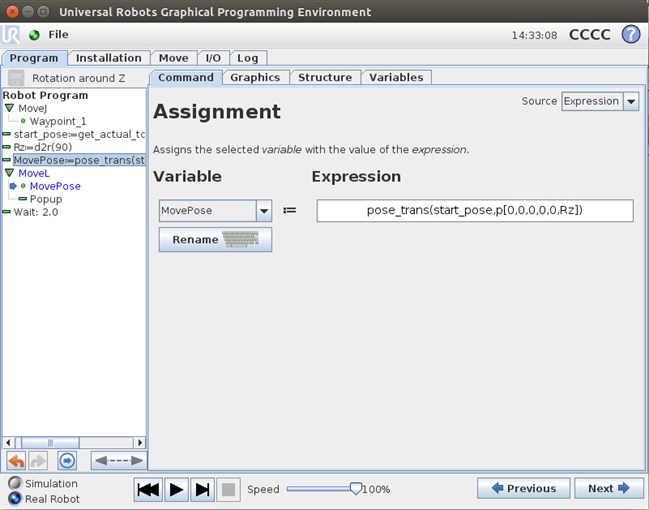 Universal robots script best sale programming
