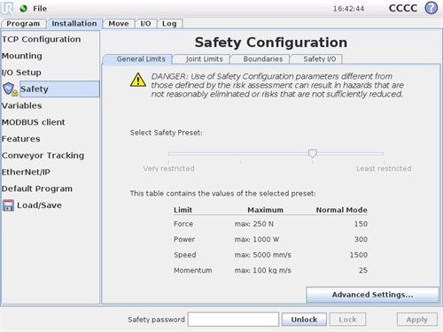 Safety Configuration